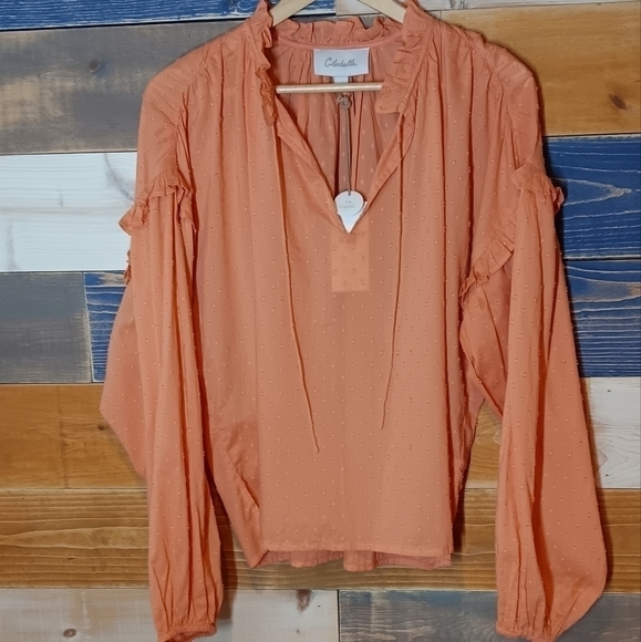 Cleobella Phoenix Blouse Coral Large NWT - Picture 4 of 11